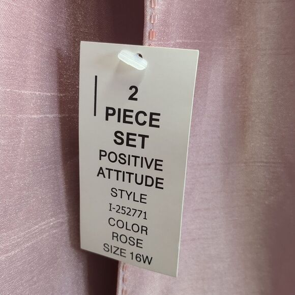 Positive Attitude Rose Pink Dress And Jacket Set Womens Plus Size 16W - Picture 9 of 12